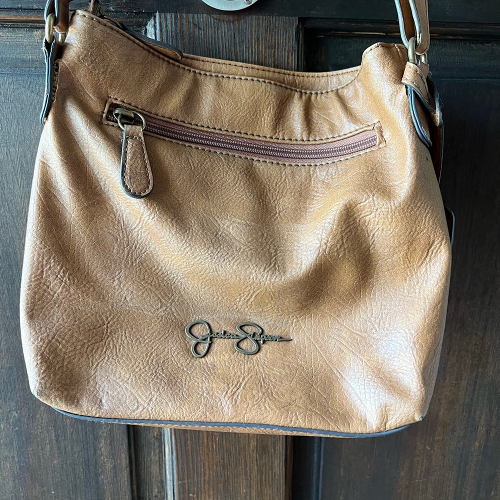 Jessica Simpson crossbody began leather bag. Gently used. - Picture 4 of 4
